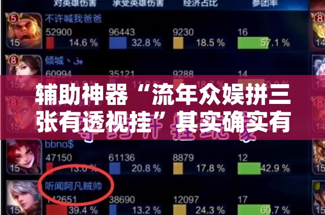 辅助神器“流年众娱拼三张有透视挂”其实确实有挂