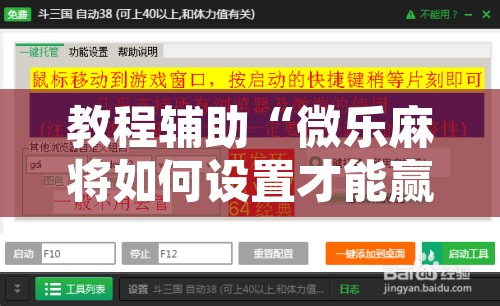 教程辅助“微乐麻将如何设置才能赢	”附辅助神器开挂脚本详细步骤