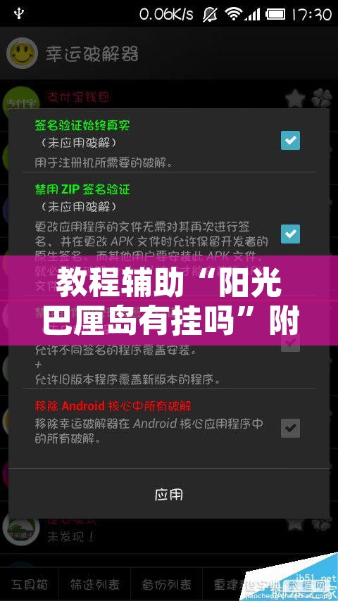 教程辅助“阳光巴厘岛有挂吗	”附辅助神器开挂脚本详细步骤