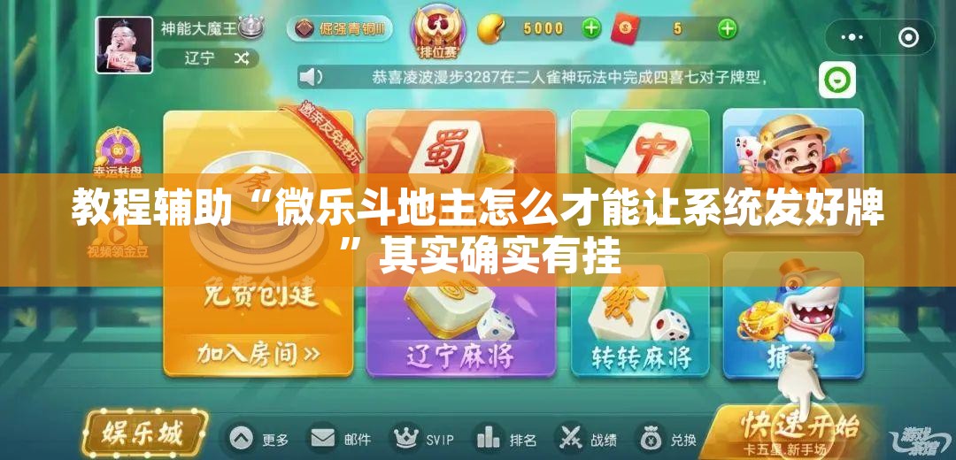 教程辅助“微乐斗地主怎么才能让系统发好牌	”其实确实有挂