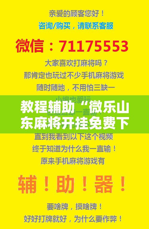教程辅助“微乐山东麻将开挂免费下载安装”开挂辅助脚本+详细开挂安装教程