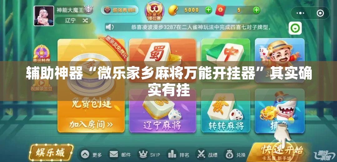 辅助神器“微乐家乡麻将万能开挂器”其实确实有挂