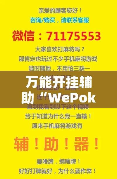 万能开挂辅助“WePoker辅助透视”开挂辅助脚本+详细开挂安装教程