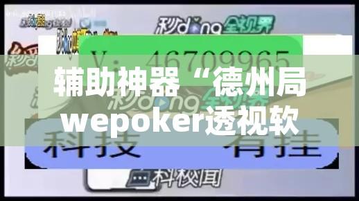 辅助神器“德州局wepoker透视软件”其实确实有挂