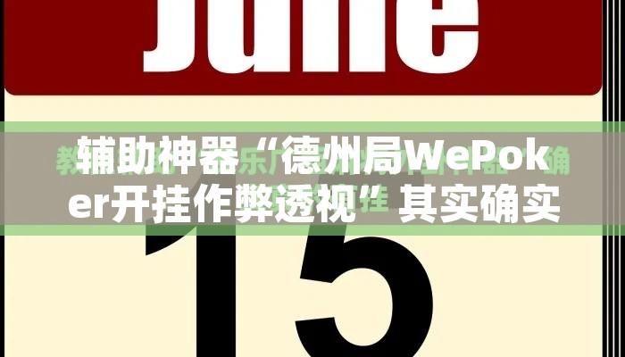 辅助神器“德州局WePoker开挂作弊透视	”其实确实有挂
