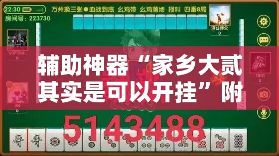 辅助神器“家乡大贰其实是可以开挂	”附辅助神器开挂脚本详细步骤