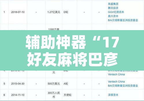 辅助神器“17好友麻将巴彦麻将怎么下挂”附辅助神器开挂脚本详细步骤