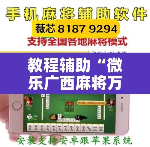 教程辅助“微乐广西麻将万能开挂器”其实确实有挂