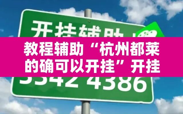 教程辅助“杭州都莱的确可以开挂”开挂辅助脚本+详细开挂安装教程