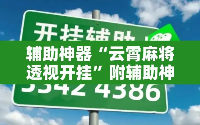 辅助神器“云霄麻将透视开挂	”附辅助神器开挂脚本详细步骤