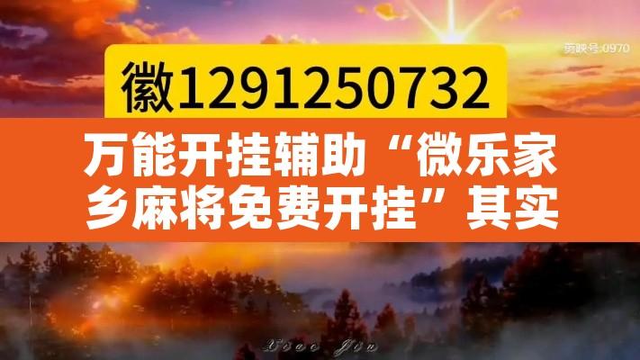 万能开挂辅助“微乐家乡麻将免费开挂”其实确实有挂