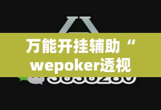万能开挂辅助“wepoker透视挂ios”开挂辅助脚本+详细开挂安装教程
