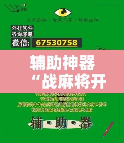 辅助神器“战麻将开挂软件方法	”开挂辅助脚本+详细开挂安装教程