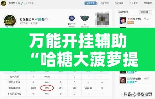 万能开挂辅助“哈糖大菠萝提高胜率”开挂辅助脚本+详细开挂安装教程