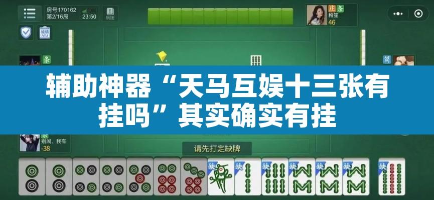 辅助神器“天马互娱十三张有挂吗”其实确实有挂