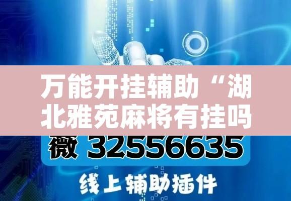 万能开挂辅助“湖北雅苑麻将有挂吗可以开挂吗”开挂辅助脚本+详细开挂安装教程