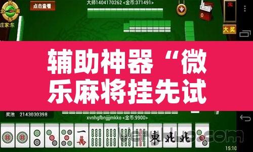 辅助神器“微乐麻将挂先试用后付款”其实确实有挂