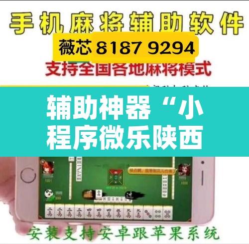 辅助神器“小程序微乐陕西麻将免费开挂神器”附辅助神器开挂脚本详细步骤