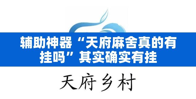 辅助神器“天府麻舍真的有挂吗	”其实确实有挂