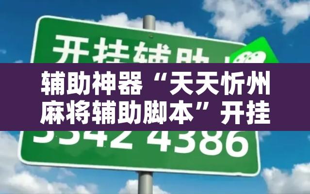 辅助神器“天天忻州麻将辅助脚本”开挂辅助脚本+详细开挂安装教程