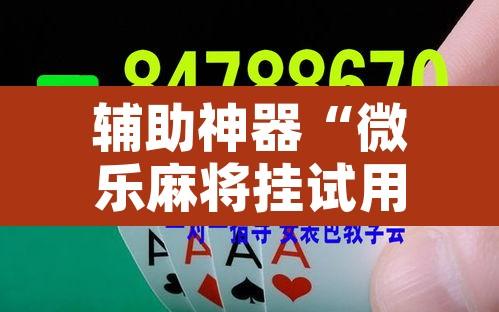 辅助神器“微乐麻将挂试用一天”附辅助神器开挂脚本详细步骤