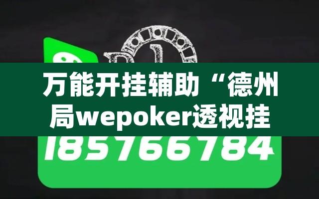万能开挂辅助“德州局wepoker透视挂破解版”开挂辅助脚本+详细开挂安装教程