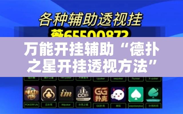 万能开挂辅助“德扑之星开挂透视方法	”其实确实有挂