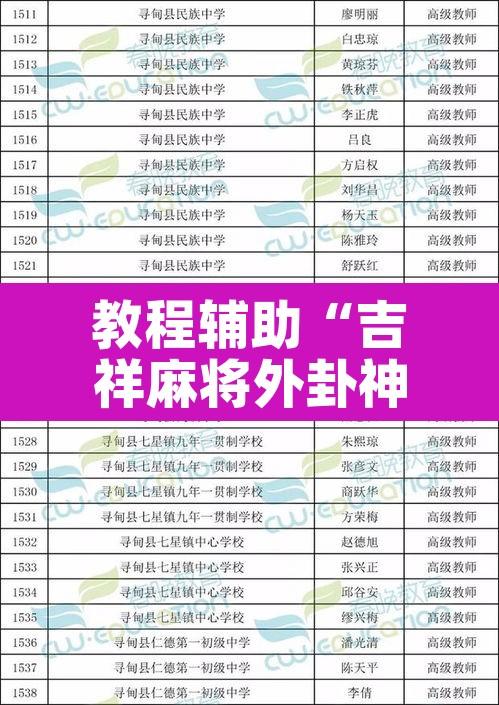 教程辅助“吉祥麻将外卦神器通用版	”其实确实有挂
